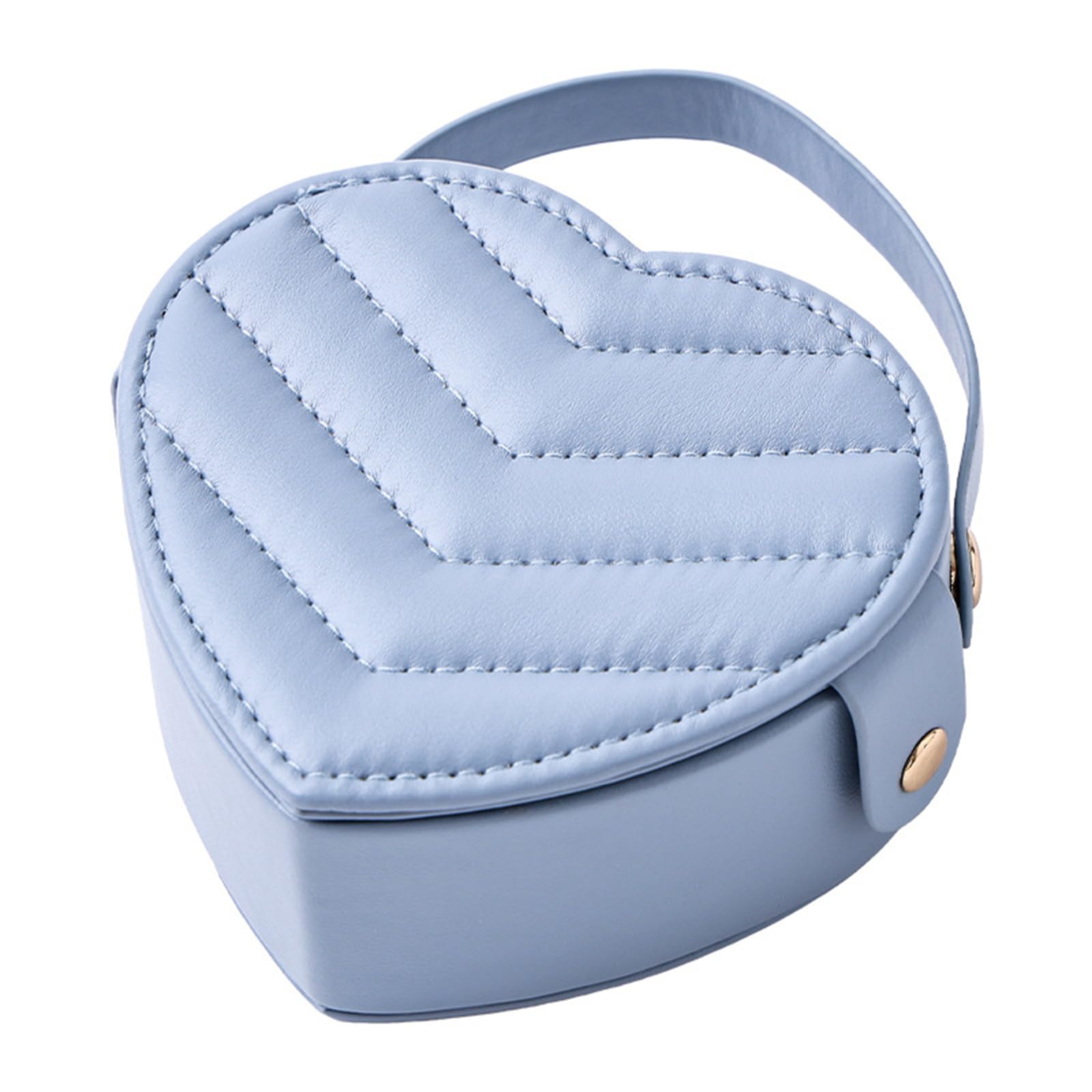 Msioytog Transportable PU Leather Jewelry Case Heart Plan Multiple Compartment Planner for Daily Use Tender Velutinous Lined Heart Molded Storage Box