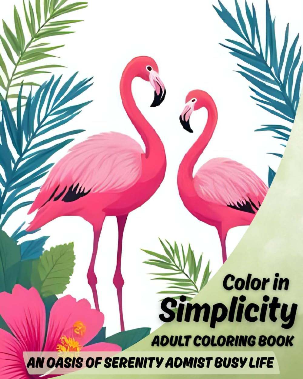Color in Simplicity: An oasis of serenity admist busy life, aesthetic large print drawing of serene nature, landscape and buildings. Coloring book for