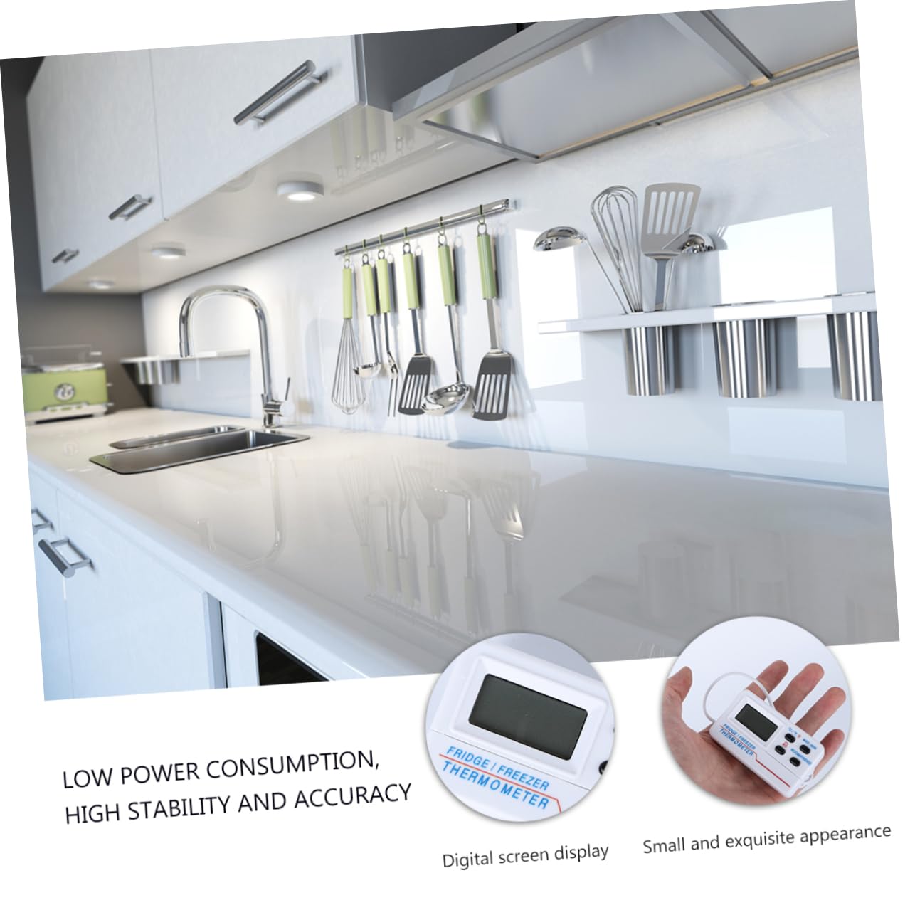 3piezas Termómetro Digital De Interior y Exterior Alarma De Alta y Temperatura Termómetro Frigorífico Para Refrigerador y Congelador Pantalla Lcd Bajo Consumo Energético y Alta