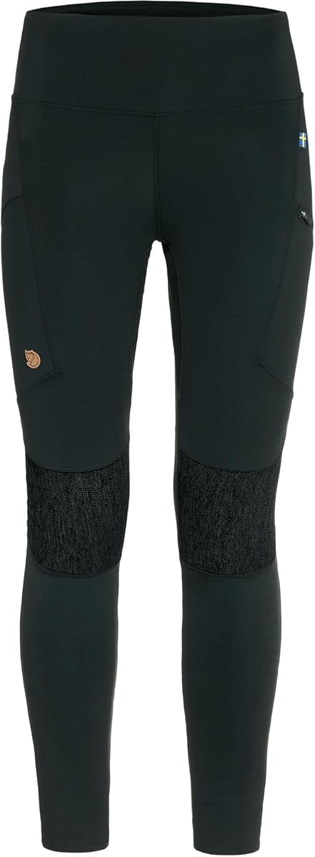 Fjällräven Abisko Women's Trekking Tights - Moisture Wicking Fabric, Lightweight, Comfortable, Stretch - Hiking, Trekking, Black, X-Large