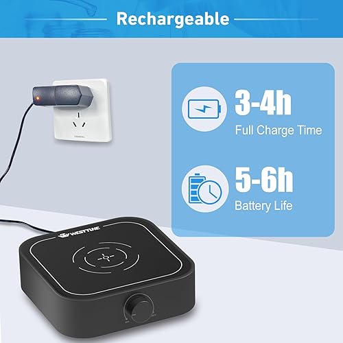 Miniatura 2 de Agitador magnético recargable 3000rpm placa de agitación con barra de agitación, mini agitador magnético, capacidad máxima de agitación de 101.4 fl