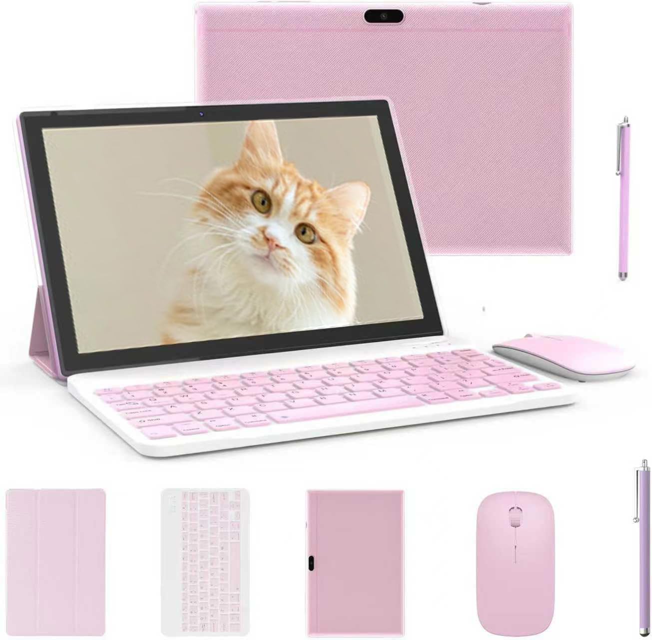 Tablet 2 in 1 Tablets 10 inch Android Tablet Set with Keyboard Case Mouse Stylus Pen, 8GB+32GB Tablets 10.1" HD Touch Screen Tab, 2MP+8MP Dual Camera