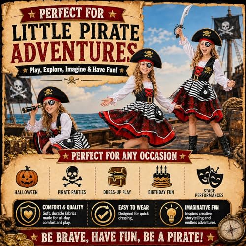 Disfraz de Pirata para Niñas miniatura 7
