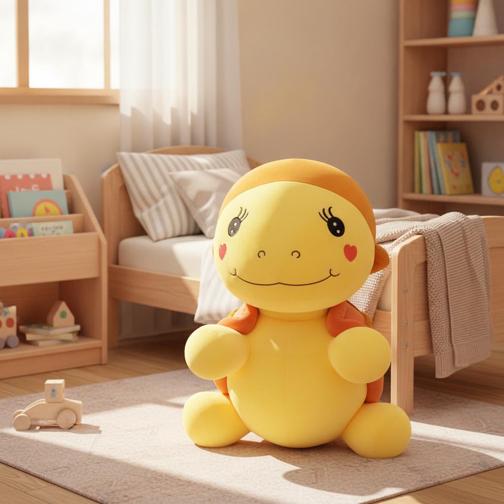 Peluche a Forma di con Cappuccio E Espressivi per Sicuri Viaggi Auto Lettino Divano Collezione Regalo, 50cm