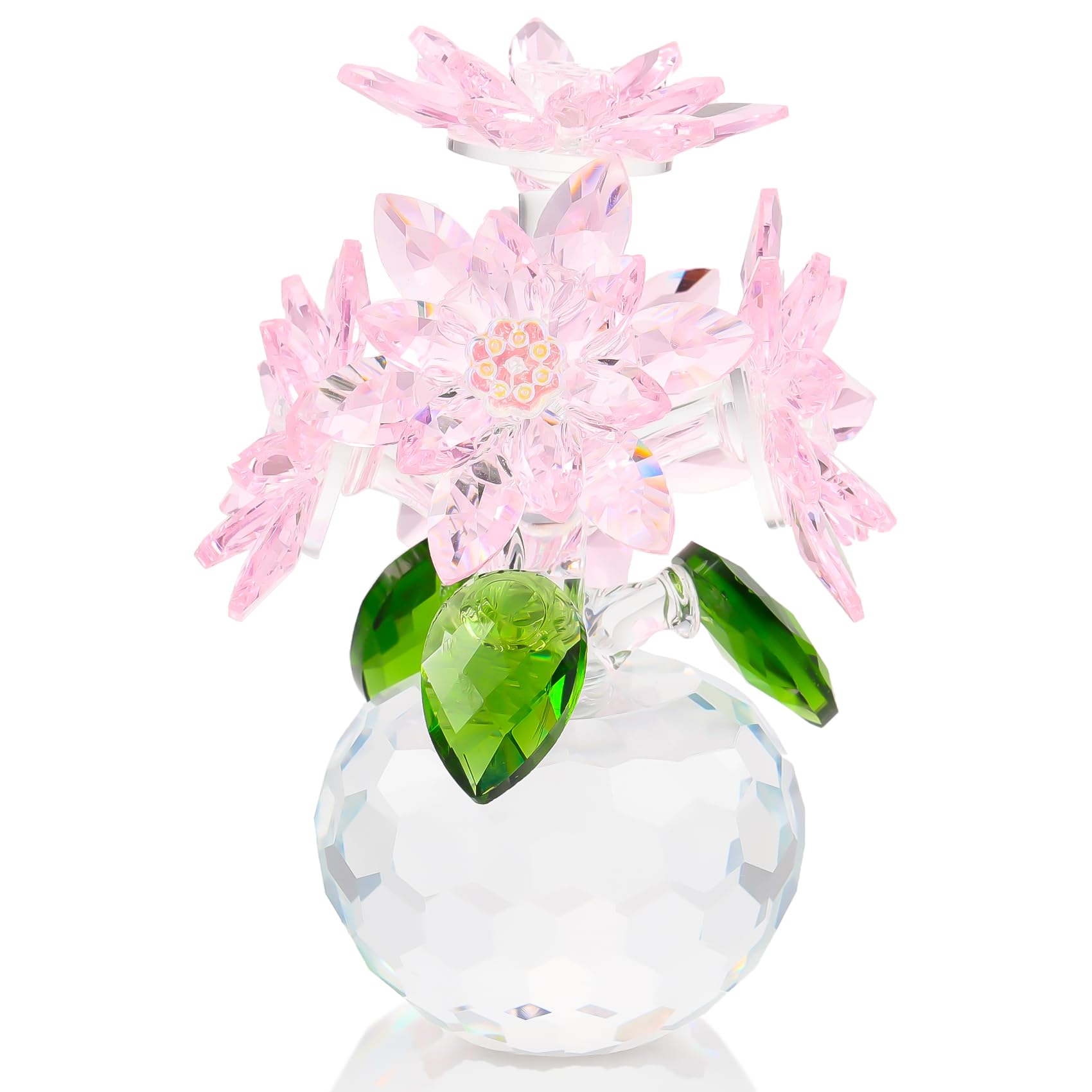 Amazon.co.jp: Kertari K9 クリスタルフラワー 蓮の花 置物 枯れない花