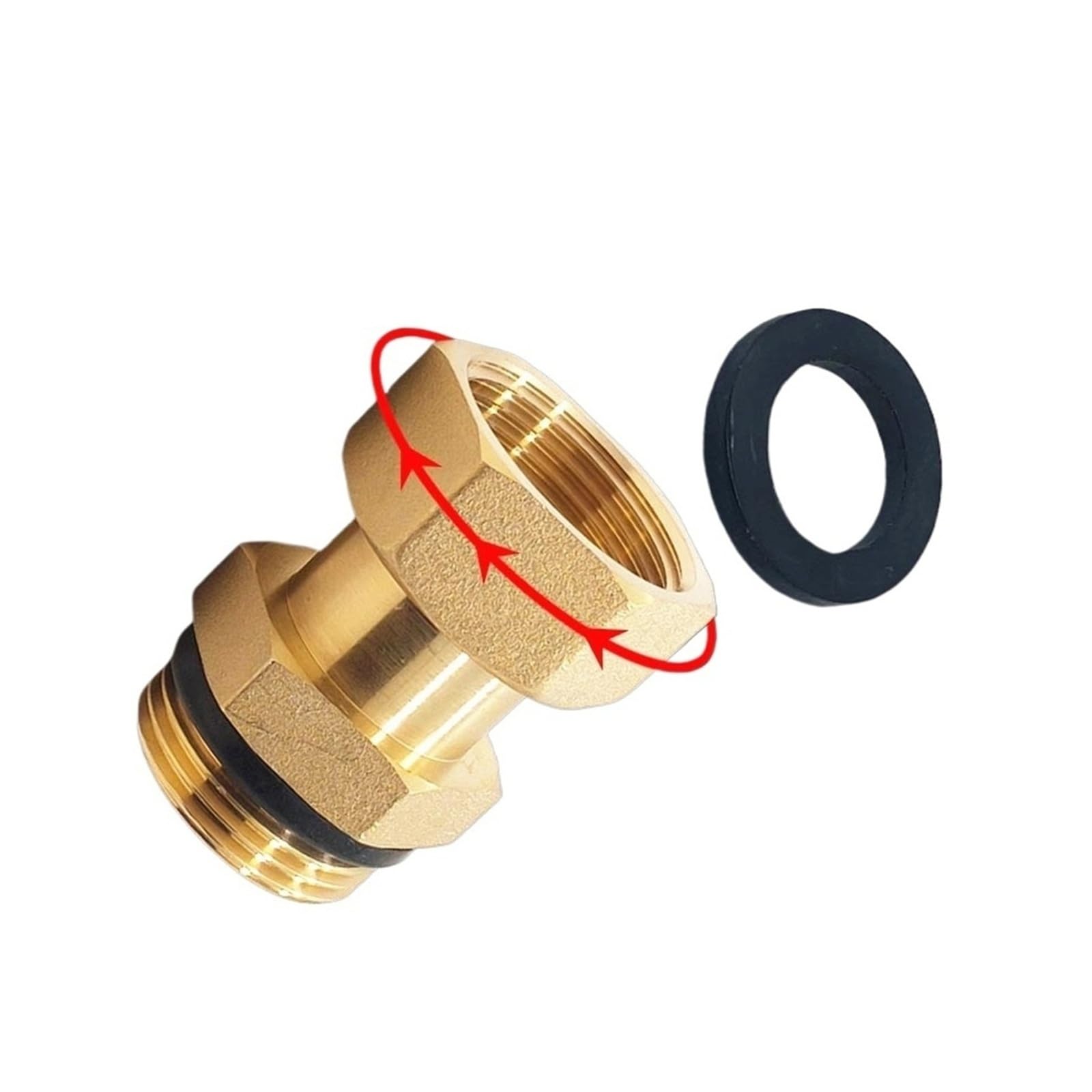 Conector de tanque de agua de latón, junta de silicona, adaptador de manguera for tubería de riego de jardín(3I4F X 1M 40mm)