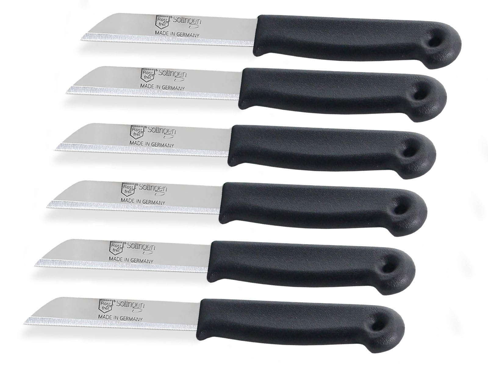 Schwertkrone Set de 10 couteaux à légumes Couteau de cuisine Couteaux d' Office/Fabriqué en Allemagne inox 16 cm longueur totale - Lame de 6 cm (noir