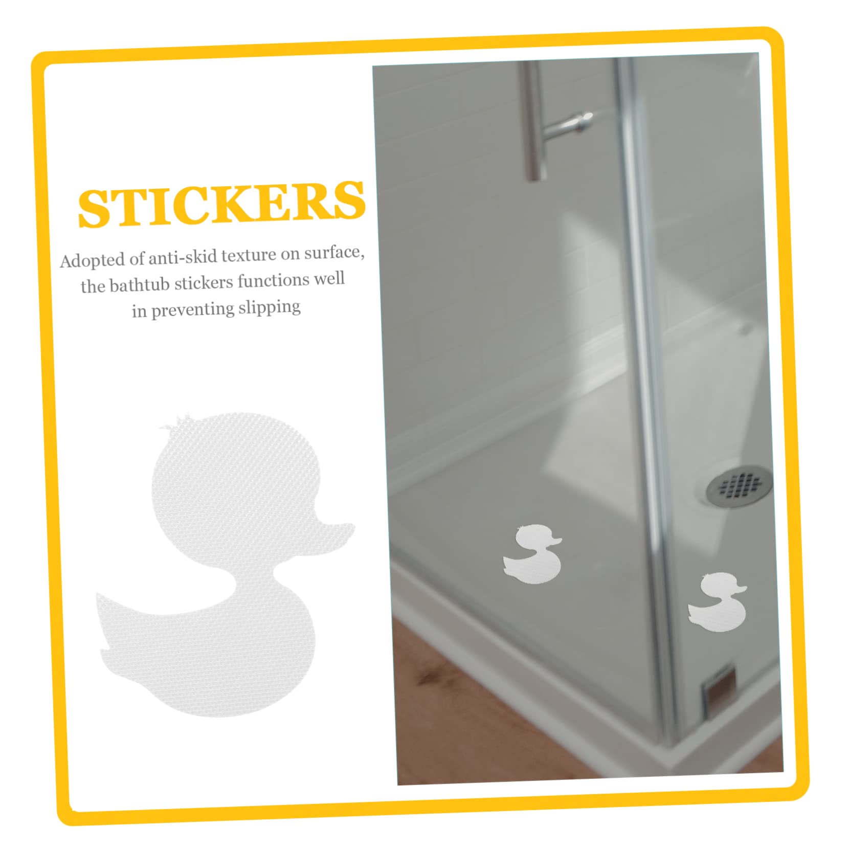 SOLUSTRE 1Set Non Skid Bathtub Stickers Cute Cartoon Duck Slip Bathroom Decals for Showers Tubs and Pools Easy to Apply Peva Material for Safety and Grip