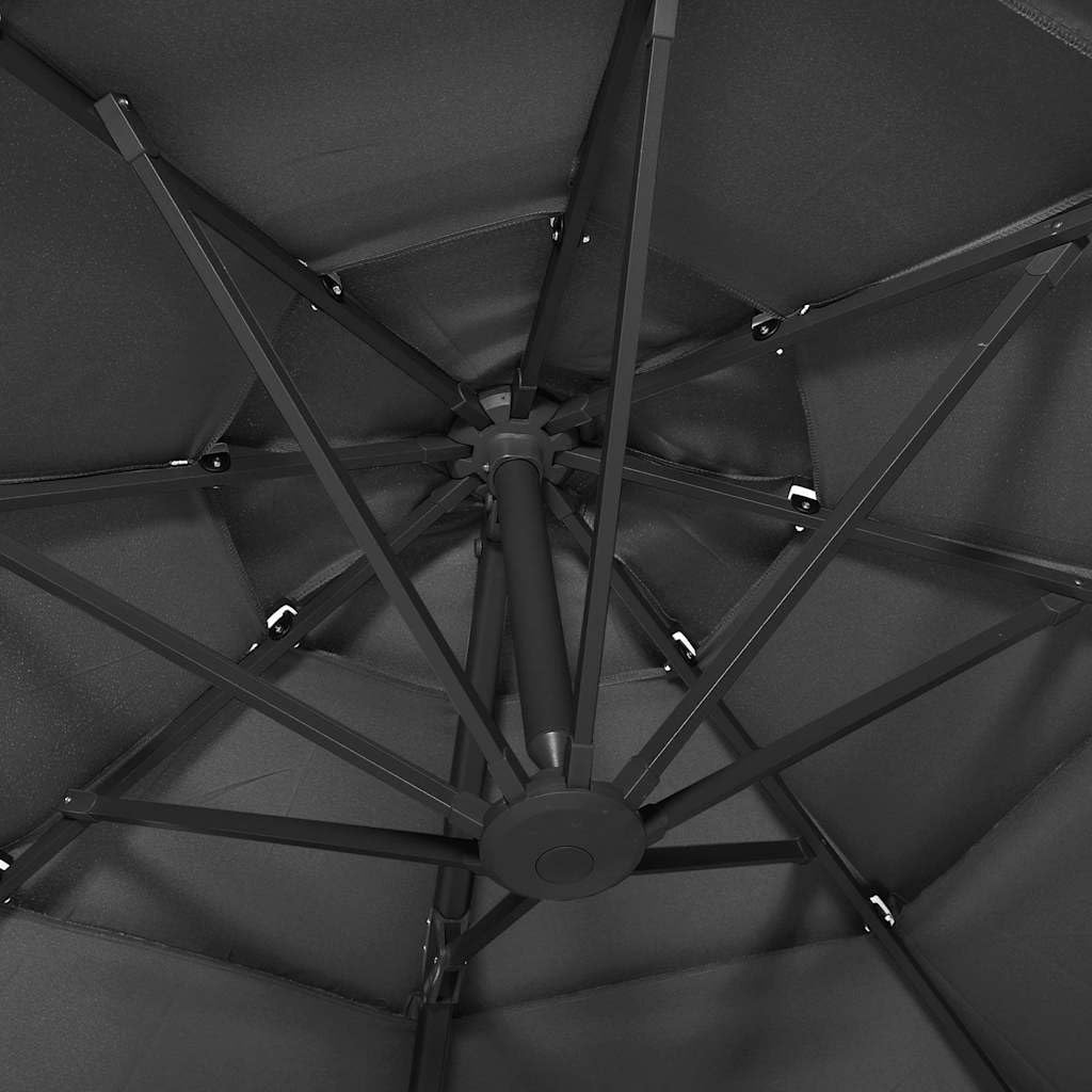SYDE 4-poziomowy parasol ogrodowy aluminium błękitny