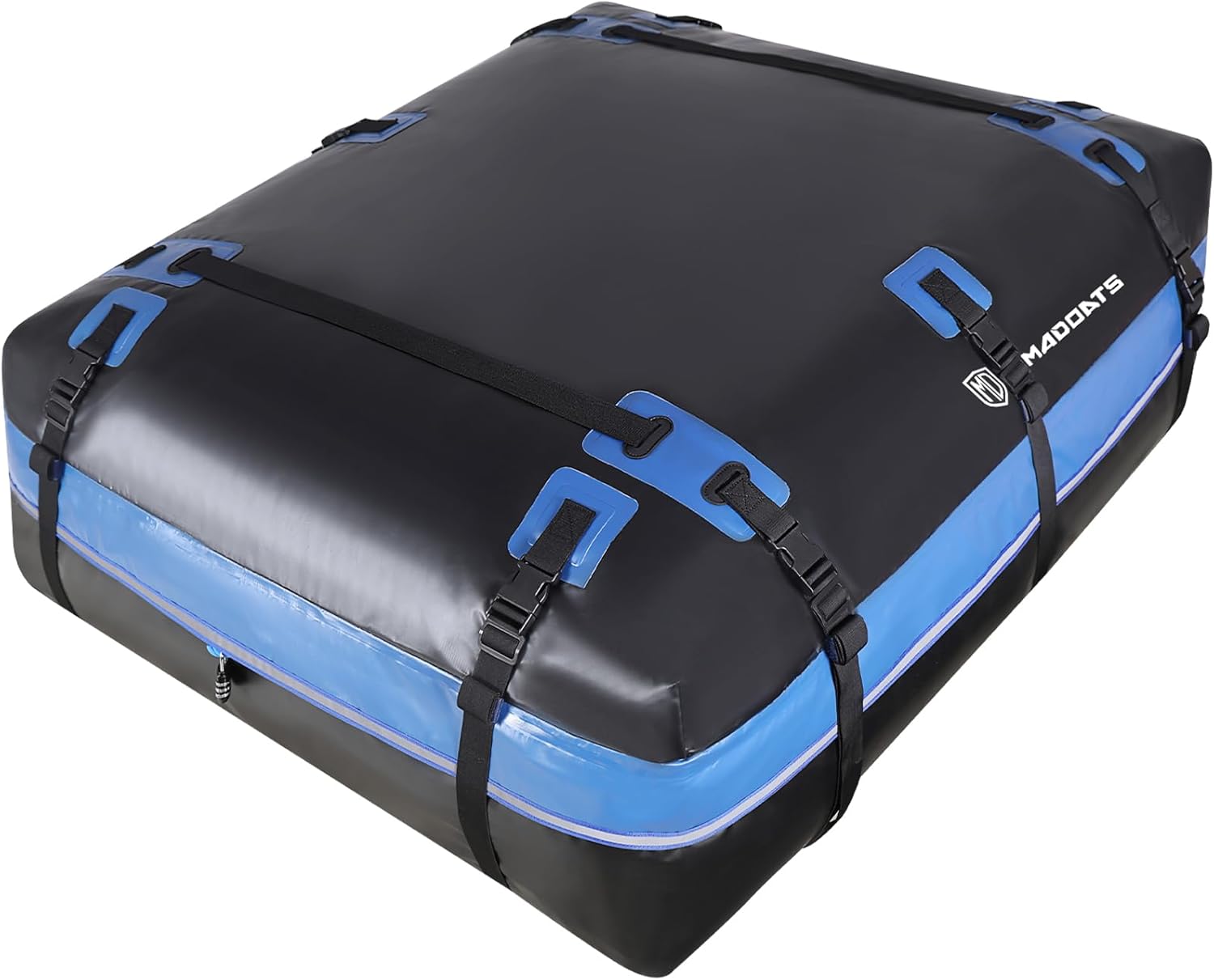 Rooftop Cargo Carrier, 22 Cubic Ft Car Roof Cargo Carrier for All Vehicles, 840D Waterproof Car Top Carrier with Anti-Slip Mat, 6 Hooks, Storage Bag,Zipper Lock for Tripping & Moving - Blue