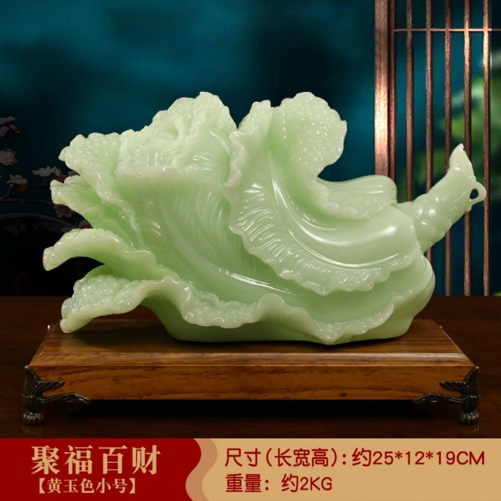 玉白菜摆件招财葫芦 Brass Gourd for Feng Shui, Hu Lu/Office Bedroom Ornaments 中式玄关客厅 Living Room Office Bedroom Ornaments 酒柜电视柜装饰品店铺开业礼品 - U914