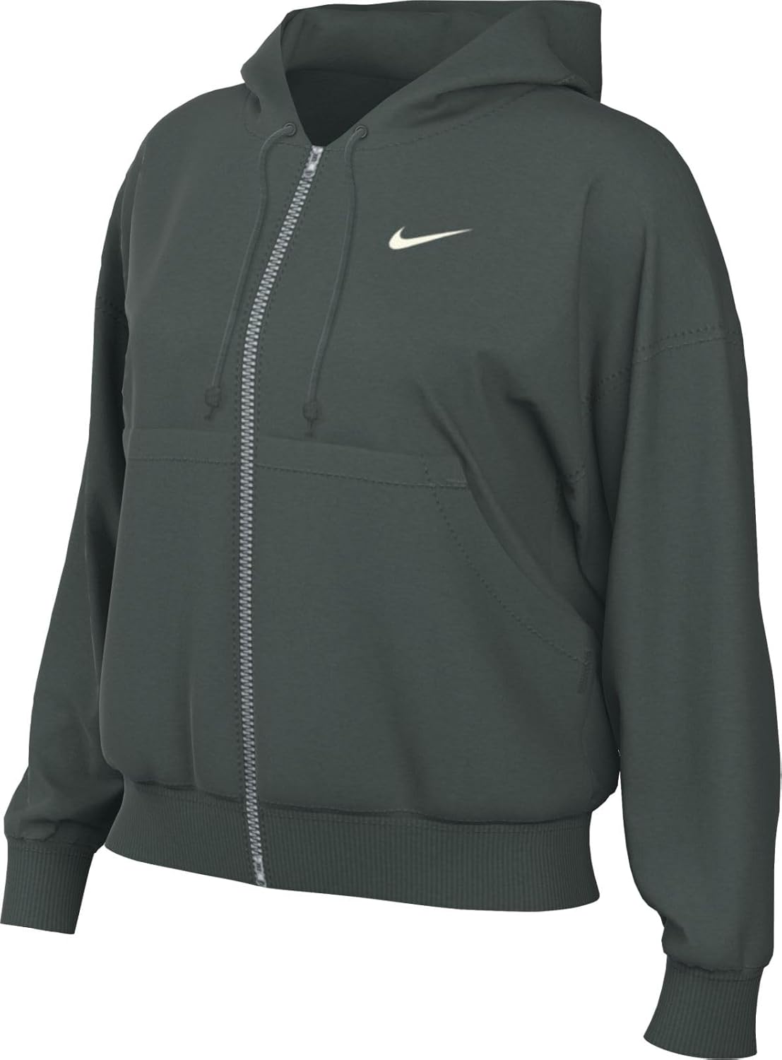 nike trend fleece oversized crop full zip hoodie