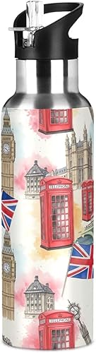 Miniatura 8 de Botella de agua de acero inoxidable aislada al vacío de 32 onzas, botella de agua deportiva sin BPA para gimnasio, viajes al aire libre, escuela,