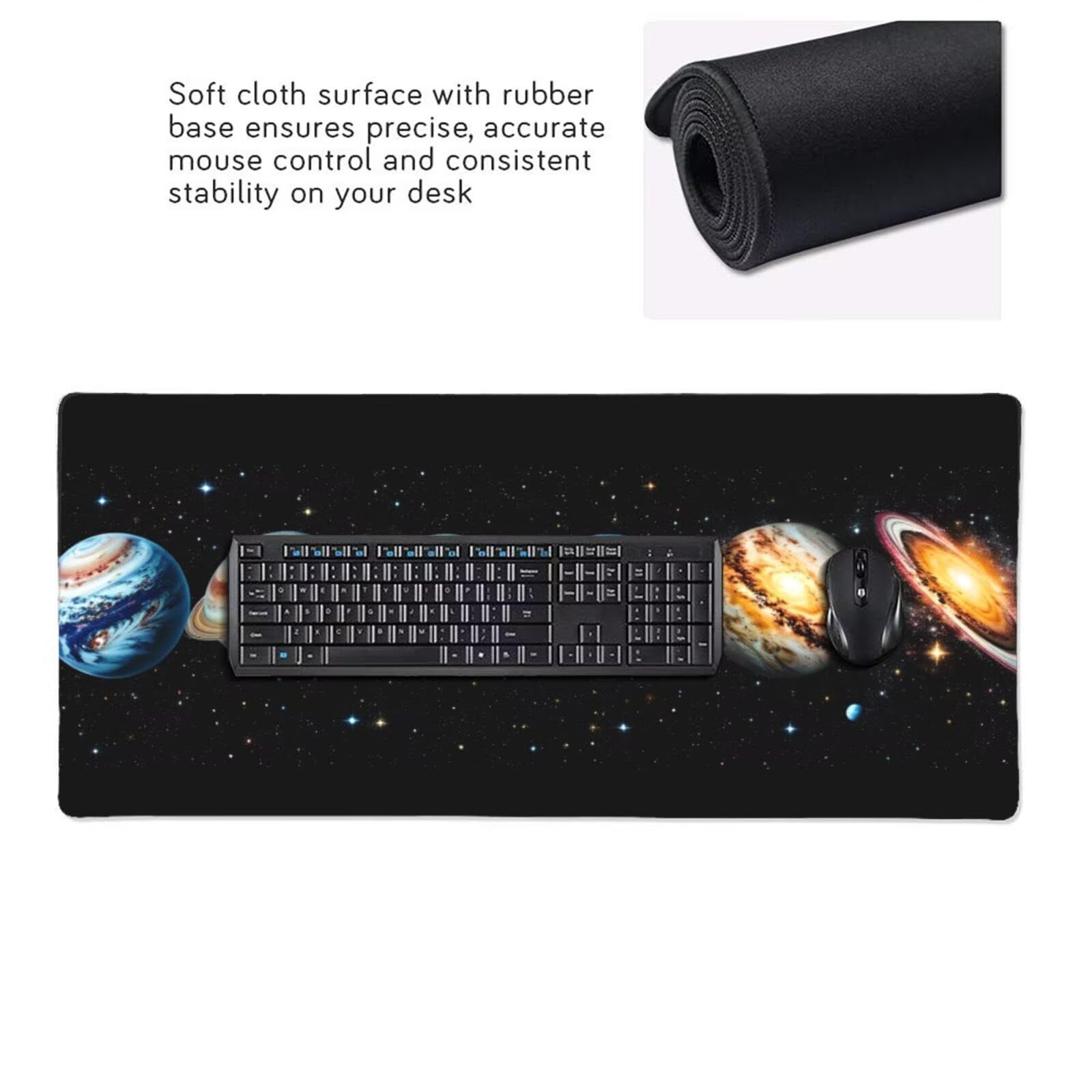 Galaxie Gamingowa podkładka pod mysz, XXL, 1600 x 800 x 3 mm, wodoodporna, antypoślizgowa podkładka pod mysz na biurko, poprawia precyzję i prędkość, akcesoria gamingowe do dekoracji domu, pokoju,