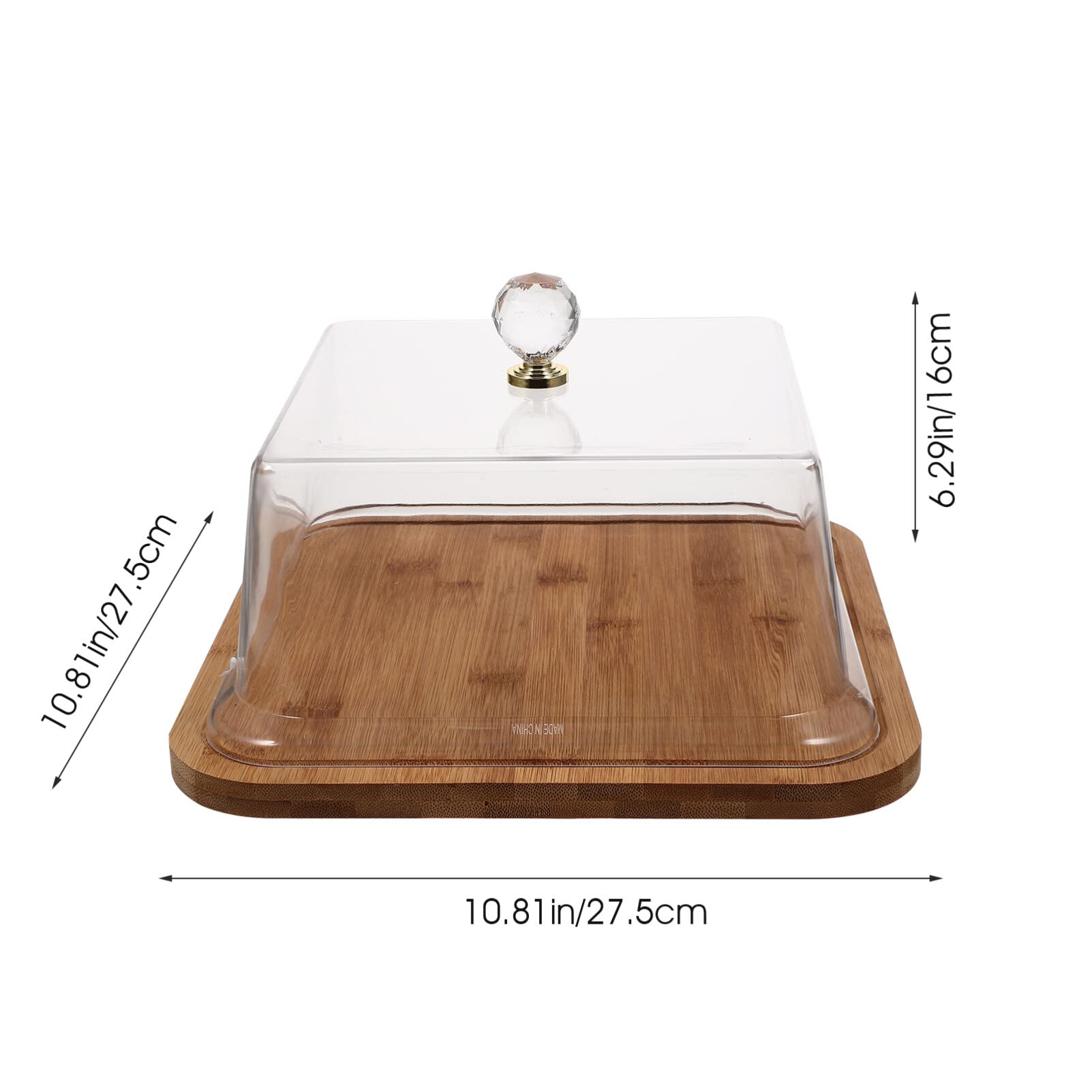 Amazon.com: LOUYENOUS Wood Cake Tray with Acrylic Dome Cover