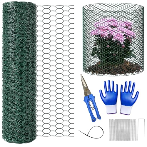 32.8Ft x 16In Plant Protectors from Animals, Metal Plant Chicken Wire Cages Covers Garden Netting for Outdoor Plants to Keeping Rabbits Squirrels Chicken Animals Out
