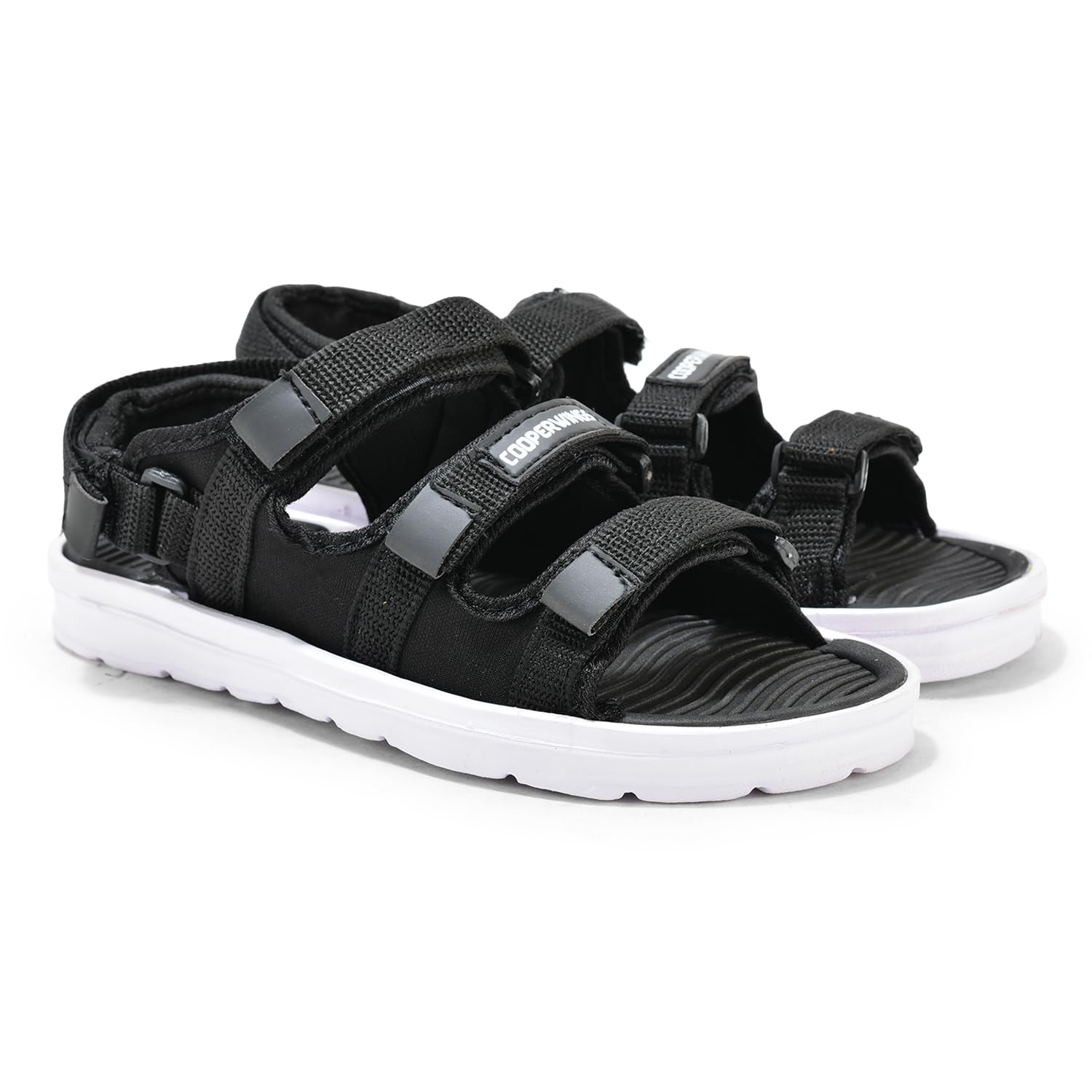Men's Sandals | Durable Sports, Casual & Office Footwear, Stylish Lightweight 3 Strips Black Sandals-image-22