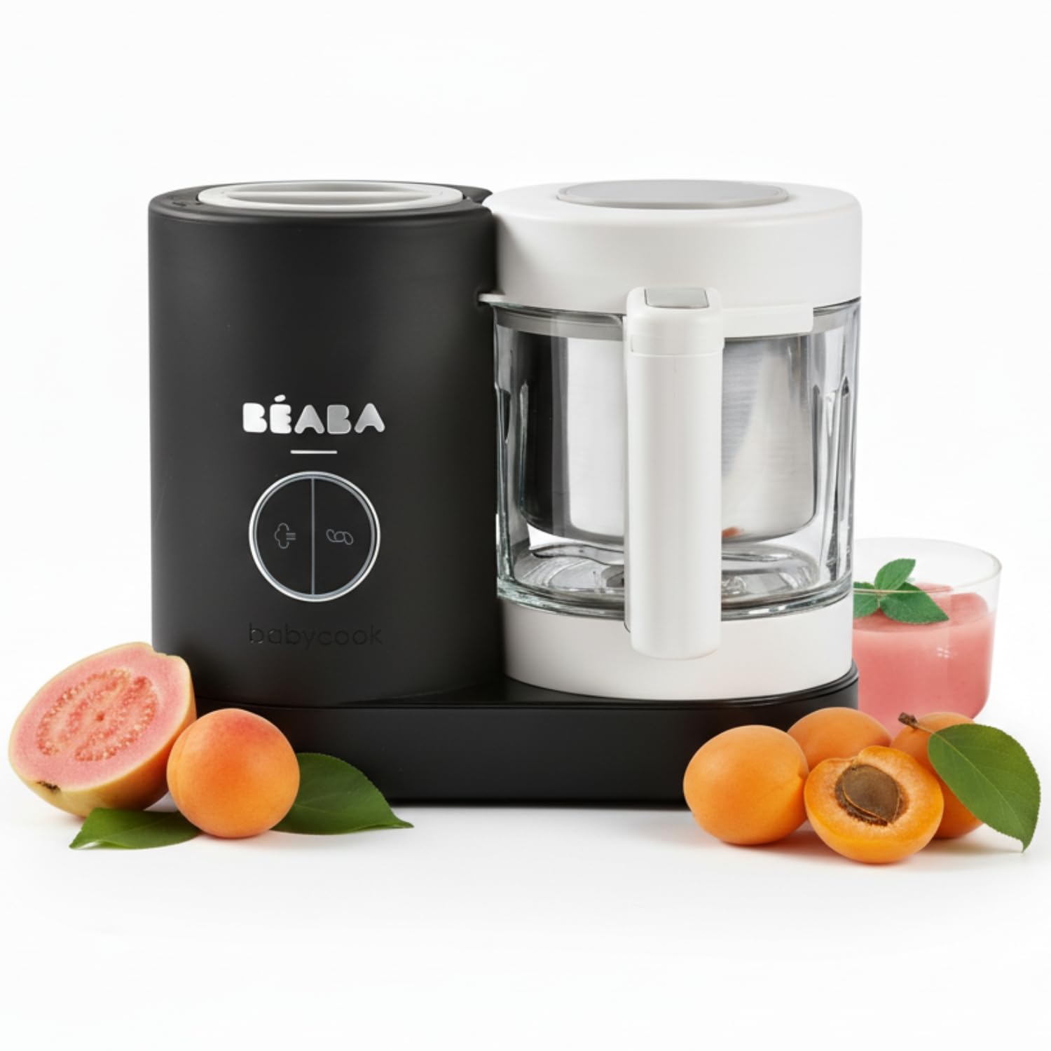 BÉABA Babycook Néo Robot Bébé 6 en 1 Made in France Mixeur-Cuiseur Bol en Verre et Cuve Inox Diversification Alimentaire Petits Pots Bébé Maison Cuisson Vapeur Douce Rapide Noir