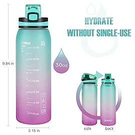 Opard 30oz Sports Water Bottle with Leak Proof Flip Top Lid BPA Free Tritan Reusable Plastic for Gym and Outdoor