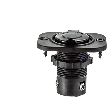 MotorGuide 8M0092066 Trolling Motor Receptacle for 10-Gauge and 8-Gauge Wire, with Composite Mounting Plate, Black