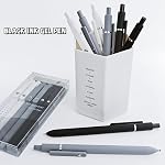 UIXJODO 6 Pcs Gel Pens 0.5mm Quick Dry Black Ink Pens Fine Point Smooth Writing Pen, Cute Office and School Supplies Gifts for Women Teacher Students (6 Pcs Black White Grey Silver)