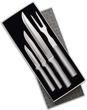 Rada Cutlery Prepare Then Carve Gift Set S3C, 4-Piece Knife Set, Stainless Steel Blades, Silver Handle