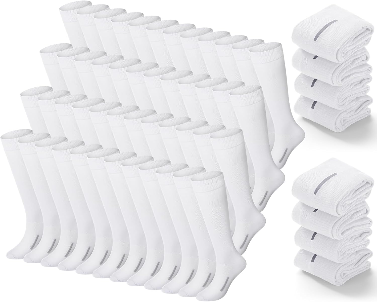 Haysandy 72 Pairs Soccer Socks Baseball Softball Football Team Training High Long Tube Socks Bulk Sport Unisex for Youth