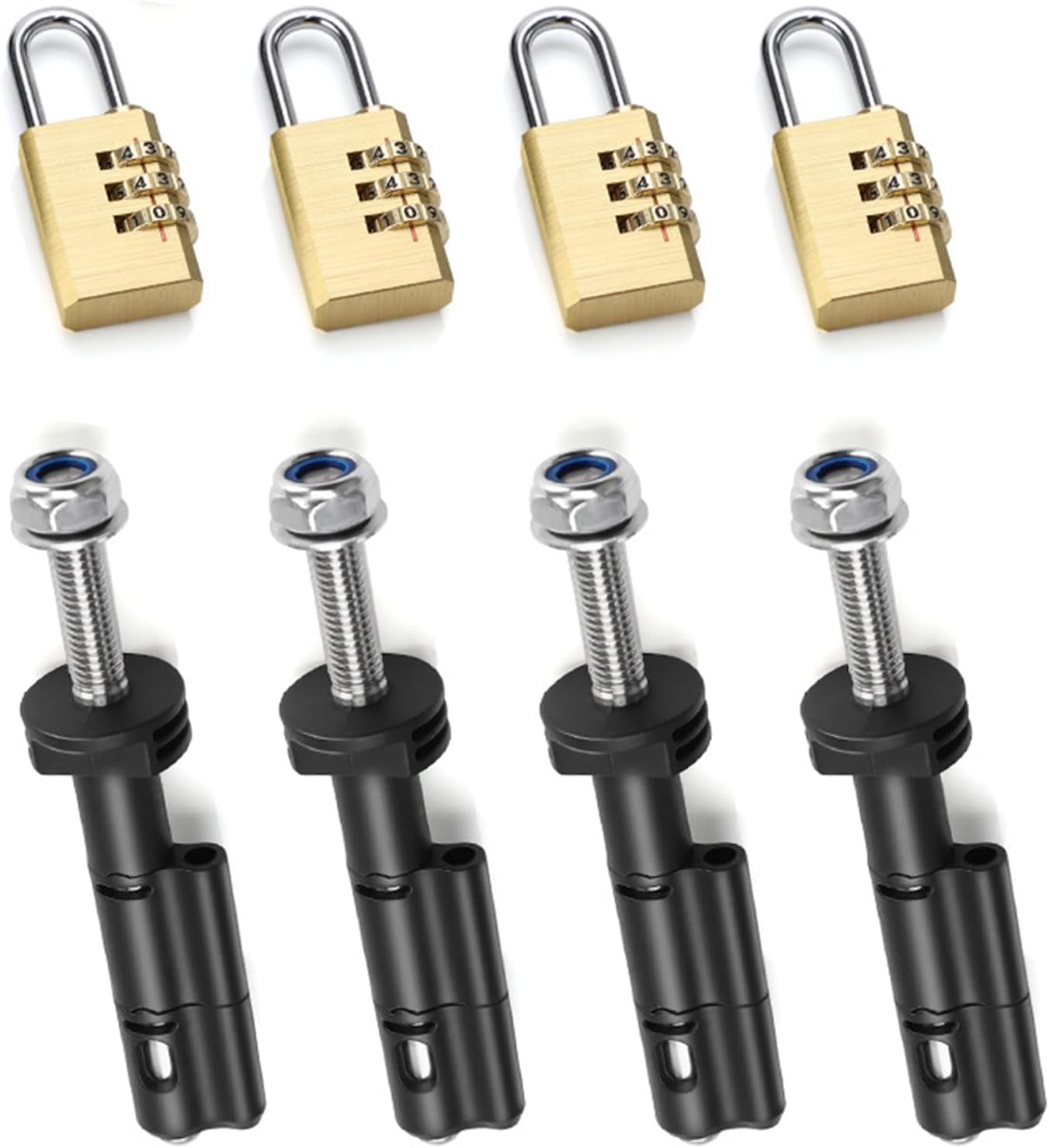 Steel Mounting Pins for MaxTrax MKII Recovery / Traction Boards Lockable Theftproof Safe Mounting Pins Set for Recovery Boards