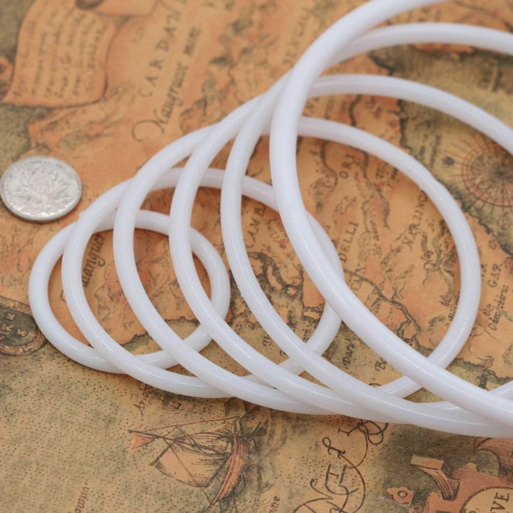 20pcs White Plastic Dreamcatcher Rings DIY Craft Material for Dream Catchers and Mandalas Smooth Plastic Circles for Creative Projects