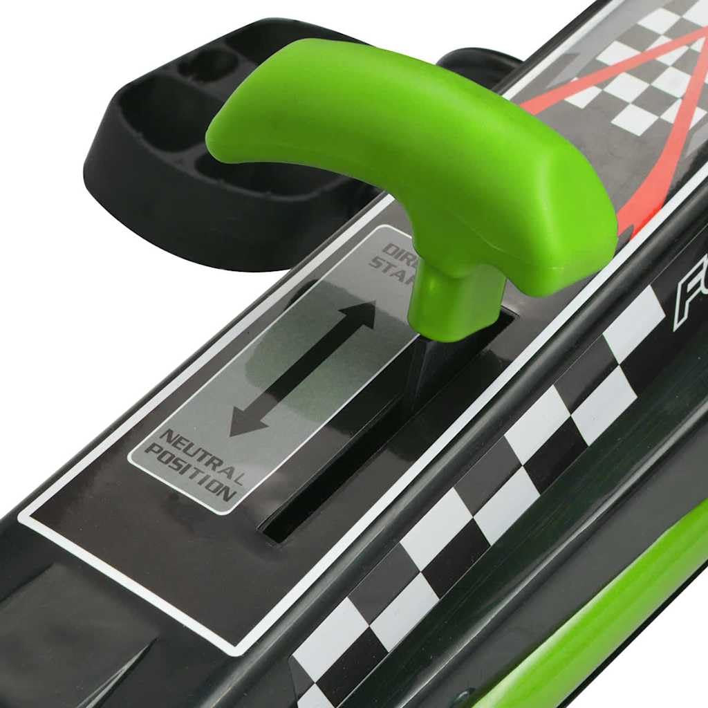 Pedal Go-Kart mit verstellbarem Sitz Grün, Kinderfahrzeug aus PP PVC Eisen, 96 x 56 x 60 cm, bis 30 kg, Pendelachse und Umschalt Freilauf für draußen und Garten