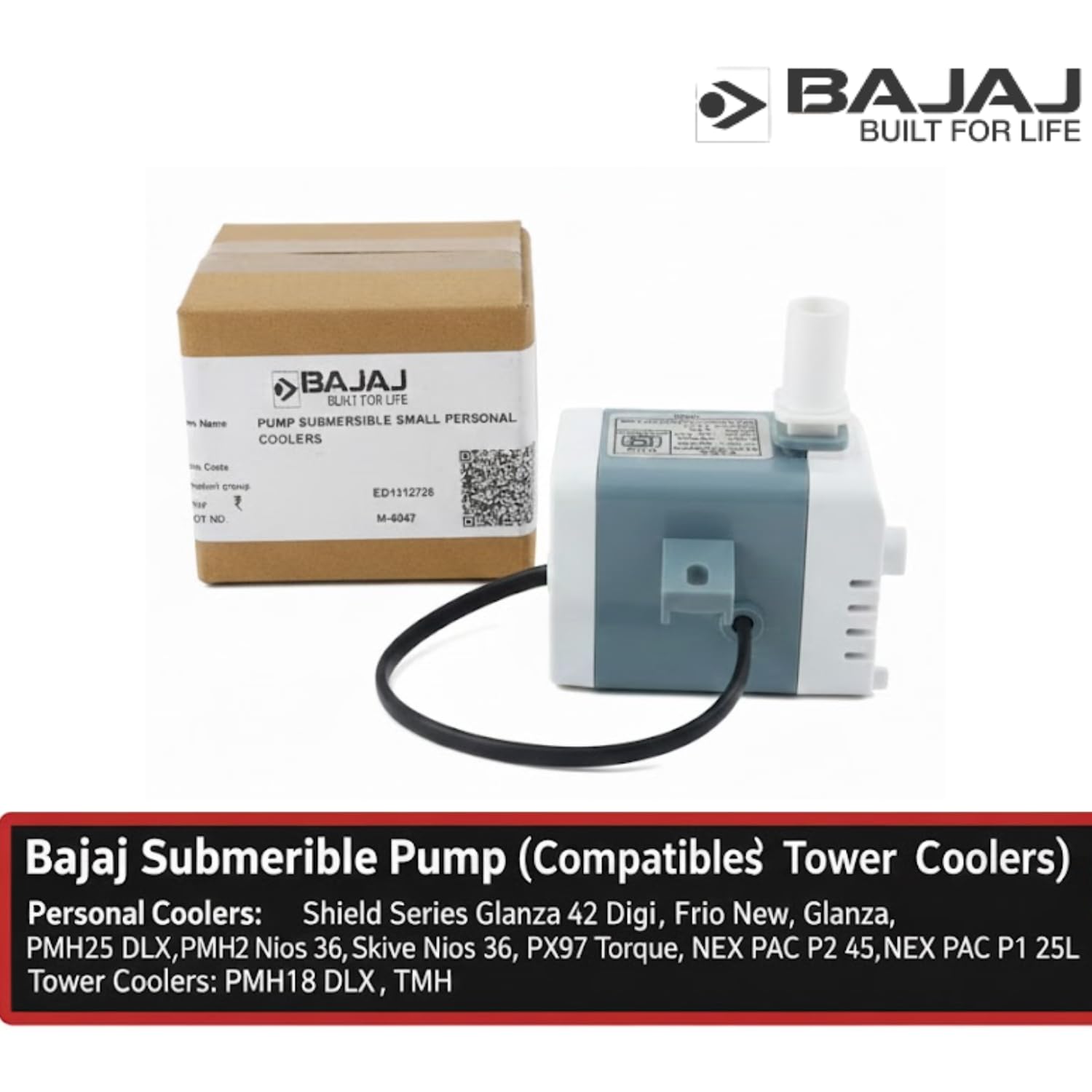 Bajaj Original Submersible Water Pump for Air Coolers | Compatible with Personal & Tower Coolers | Suitable for Shield Series, Glanza, Frio, PMH, Skive, PX97 & NEX Models 1