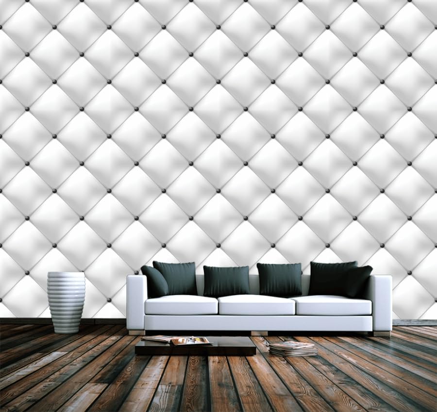 Image of Self-Adhesive 3D Decorative Abstract Wallpaper Specific Product for Bedroom, Living Room, Kids Room, Play Room, Office Wallpaper for Home Decor, Size (16x48 Inches Each White Strip)