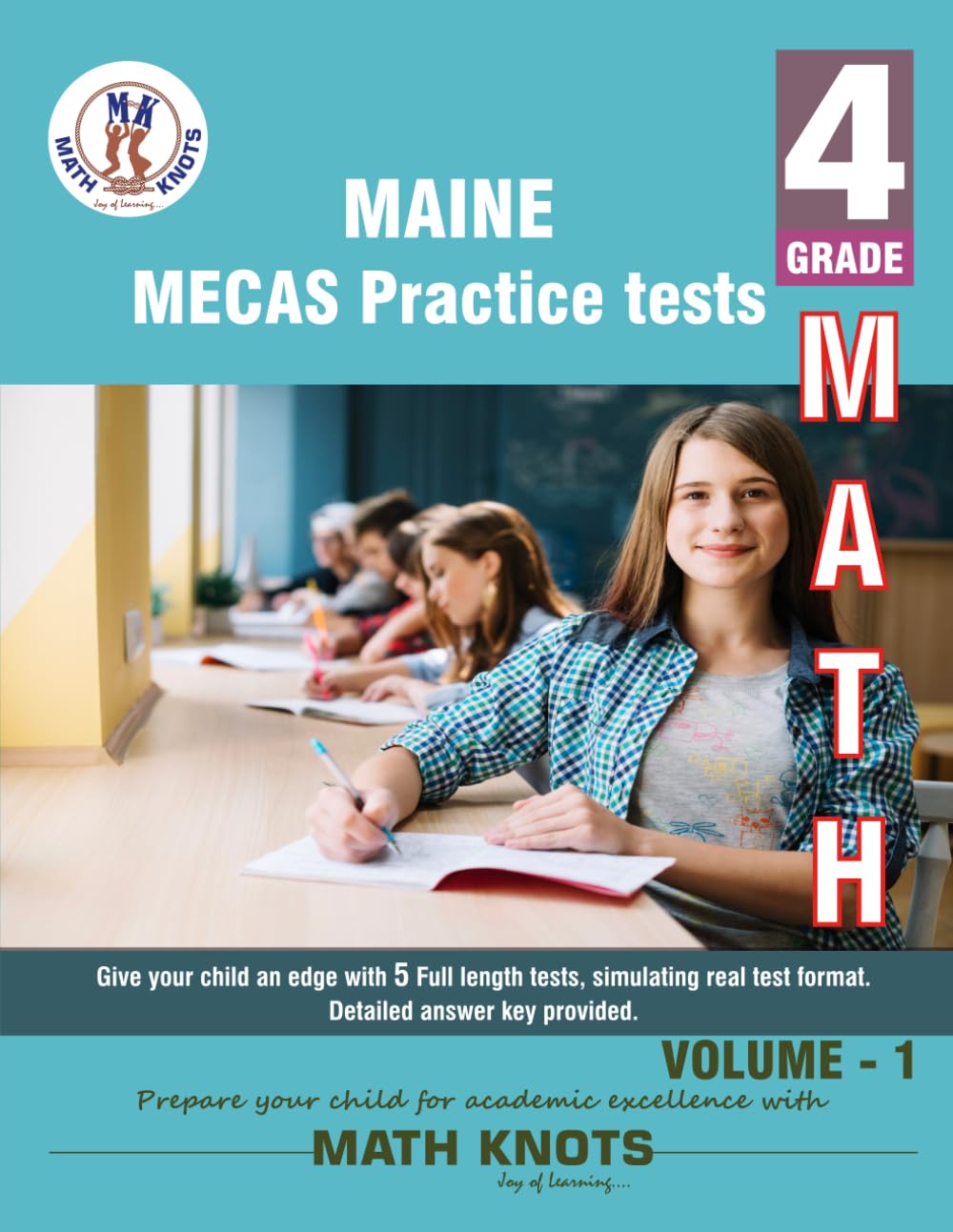 MAINE State (MECAS) , 4th Grade MATH Practice Tests ,Volume 1