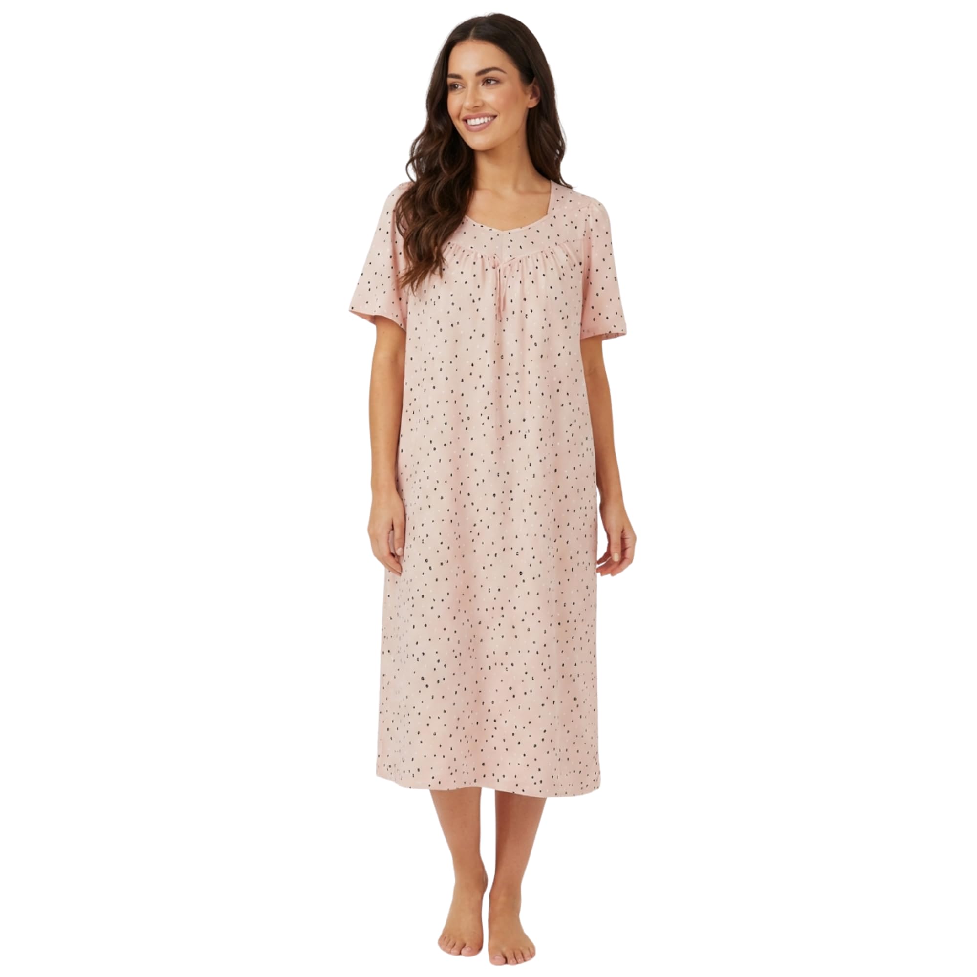INSIGNIA Women’s Satin Nightie Short Sleeve (Peach Spot, 20-22)