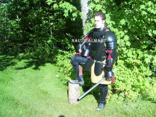 NauticalMart Medieval Knight Body Armor Breastplate with Helmet Gorget Pauldrons Leg Armor