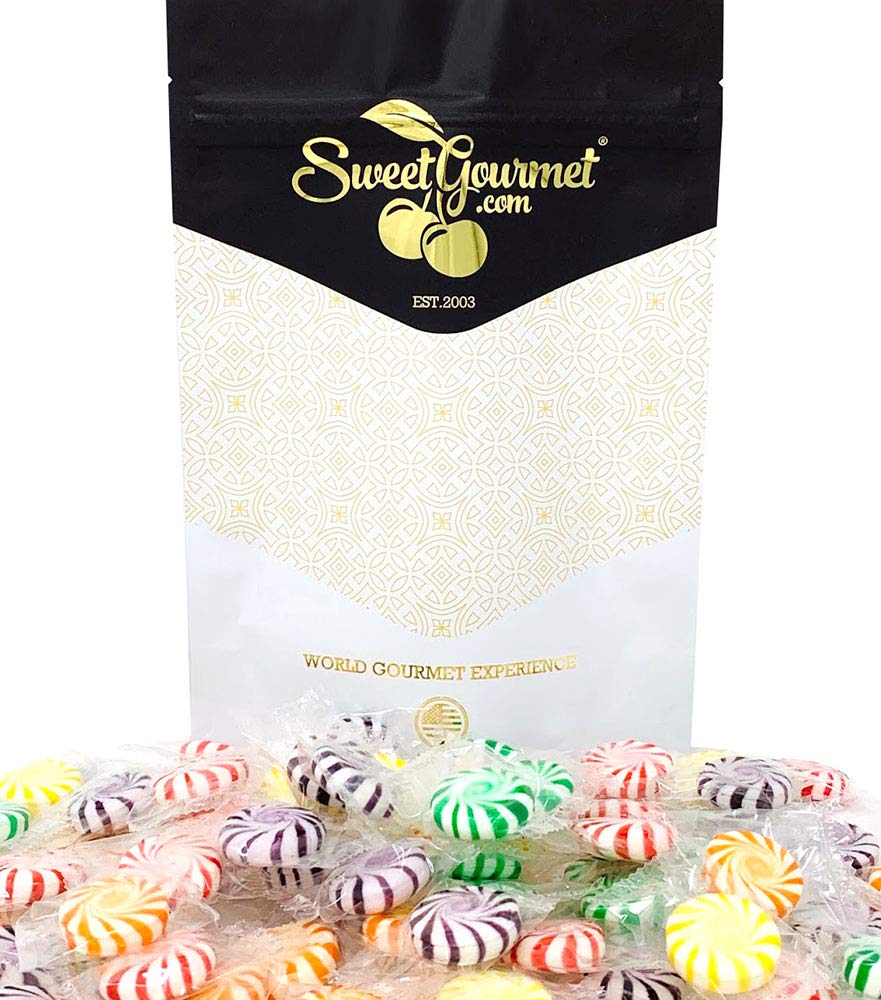 SweetGourmet Assorted Fruits Hard Candy Pinwheels | 2 Pounds (Pack of 2)