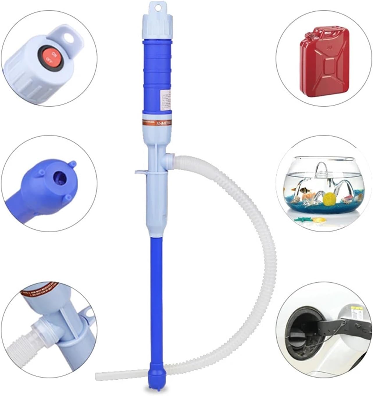 Drum Pump, Portable Electric Oil Pump Powered Transfer For Car Engine Fuel And Aquarium Water Change,Barrel Pump(Blue)