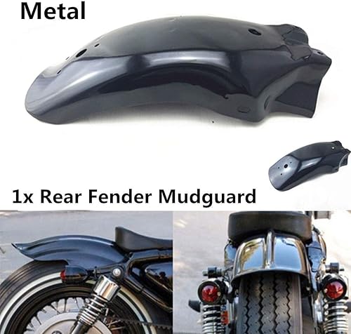 Miniatura 2 de PLSUSJHAO Cubierta de la rueda del guardabarros trasero de la motocicleta del metal negro para Harley Honda Suzuki Kawasaki Yamaha
