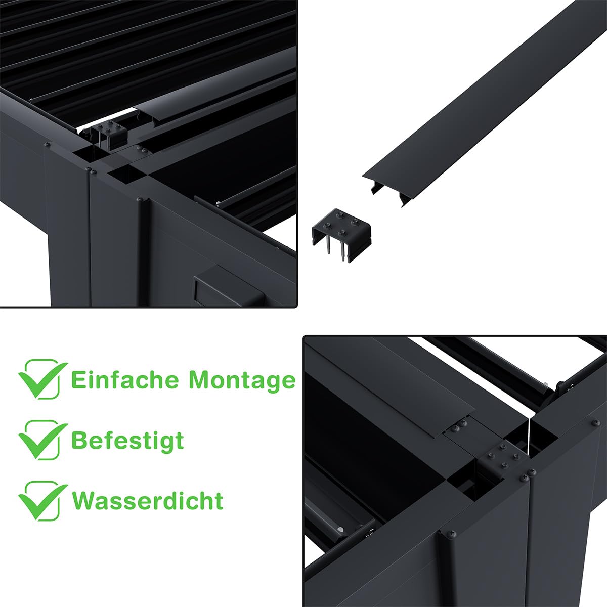 Weide Classic Pergola Aluminium freistehend 4 x 6 M Lamellendach Anthrazit Anthrazit