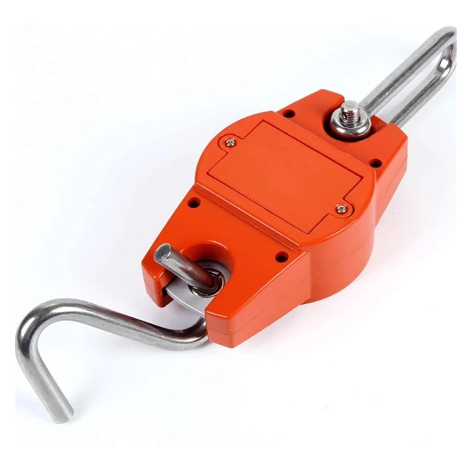 Hängewaage, 300 kg, Kranwaage, elektronische Edelstahl-Industrie, robuste Hakenwaage, digital, LCD-Hängeschlaufe, Gewichtsausgleich, kg/lb/N, High-Definition-Display, Orange