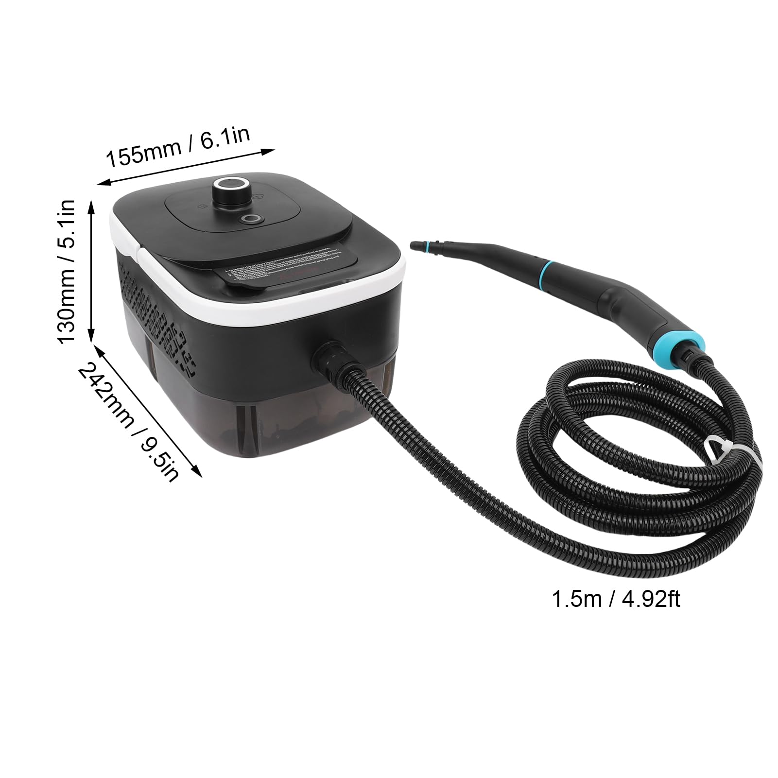Hztyyier Limpiador a Vapor Portátil de Alta Temperatura, Limpiador a Vapor a Presión Portátil con Ajustes Ajustables, Potencia de 4 Bares para Uso Doméstico y de Cocina (Enchufe Europeo 220V)