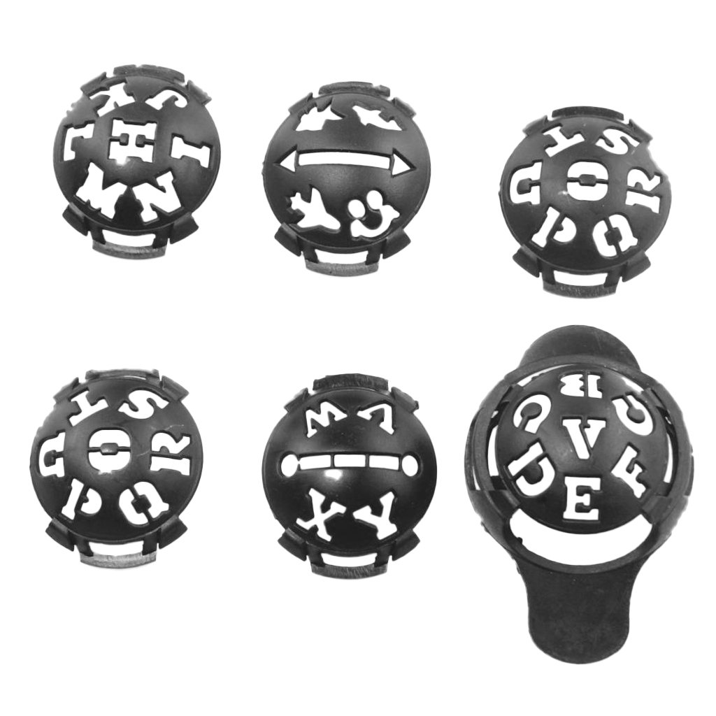 Toygogo 6Pcs Golf Ball Marker Template Drawing Alignment Marks Sign Training Tool