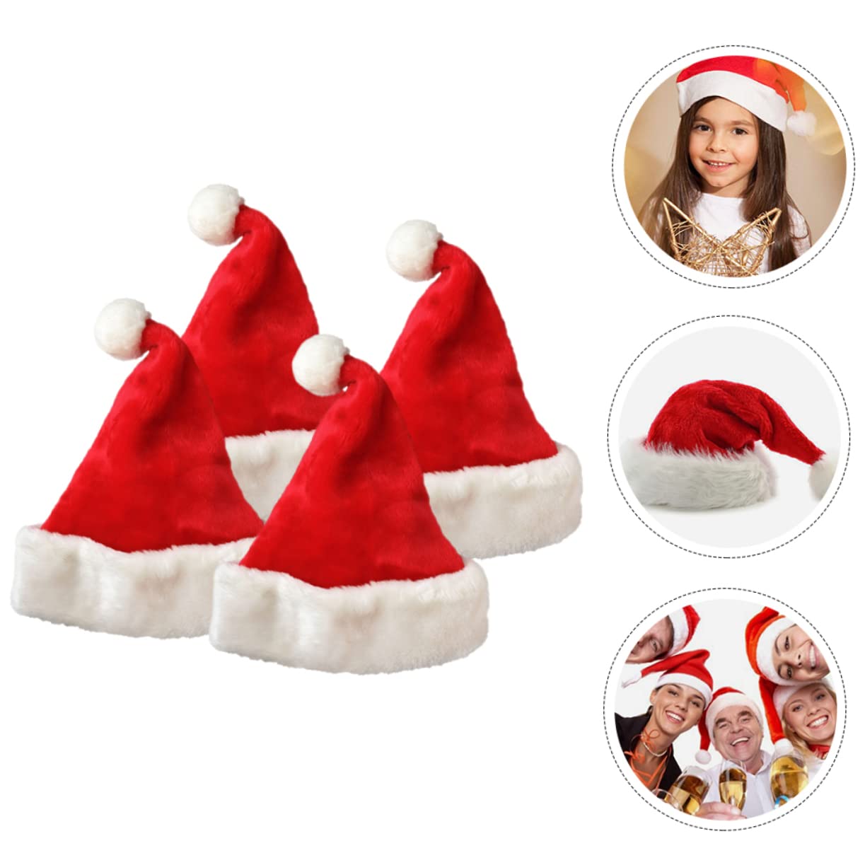 PRETYZOOM 12 Pz cappello di babbo natale cappelli di Babbo Natale Cappello da Natale cappello natalizio cuffia natalizia cappelli in costume invernali da uomo addobbi i