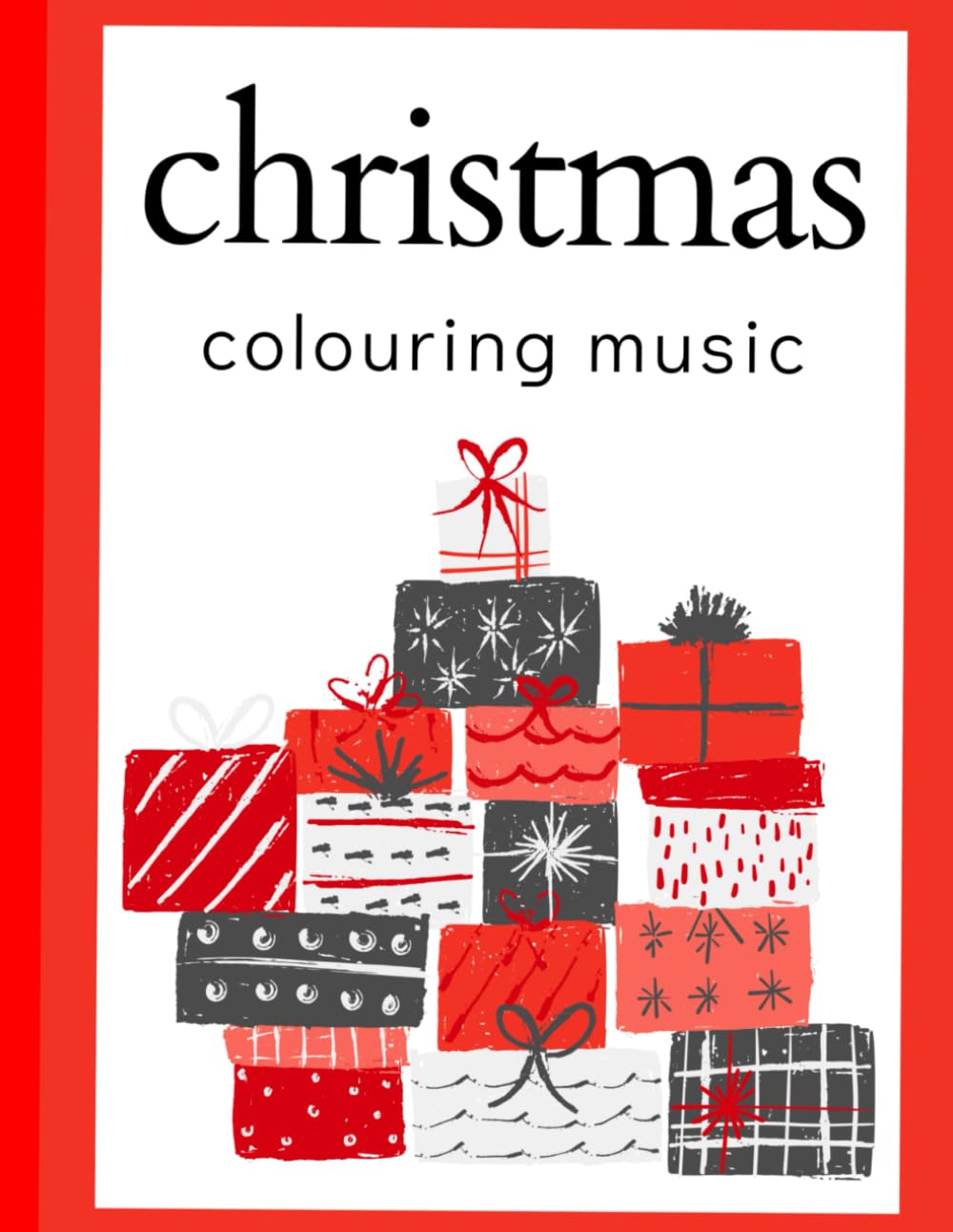 Christmas colouring music: Fun Musical Instruments, Notes & Christmas Scenes