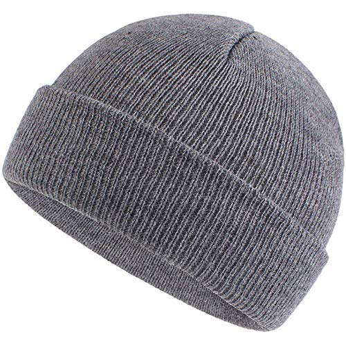 1-5 Years Old Childrens Classic Winter Knit Kids Hat Skull Cap Toddler Boys Autumn Fisherman Beanie (Gray, one Size)