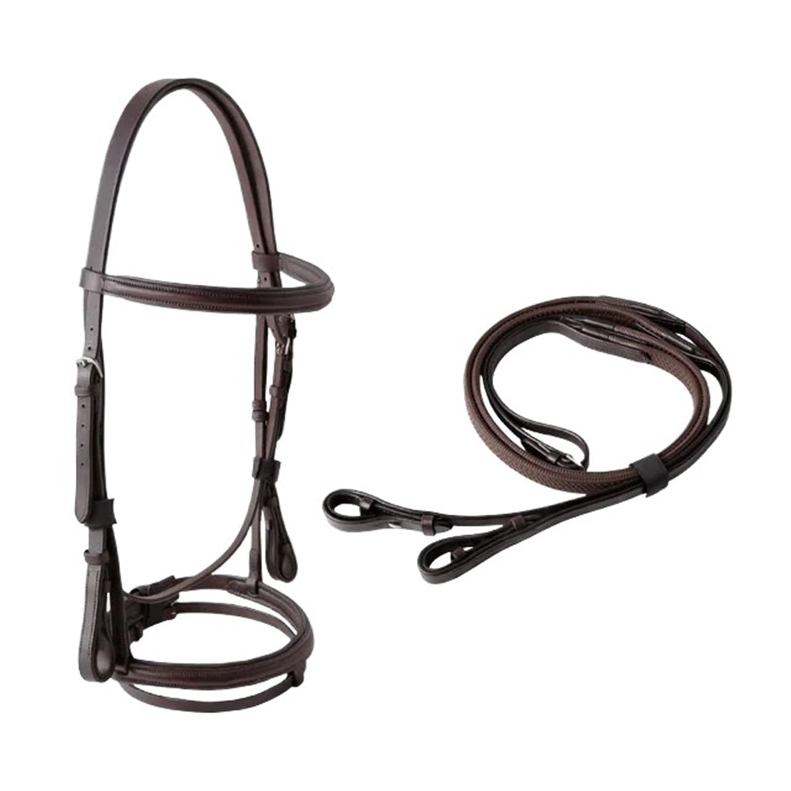 Equipaggiamento equestre Briglia for Cavallo da Equitazione Capezza for Cavallo Collare e redini for Testa di Cavallo Briglia Marrone Nera per Cavalli(Brown-L)