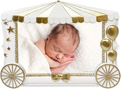 Miniatura 2 de Isaac Jacobs Marco de fotos de bebé de resina Sentiments de 4 x 6 pulgadas, marco de fotos horizontal de recuerdo con caballete y pestañas colgantes