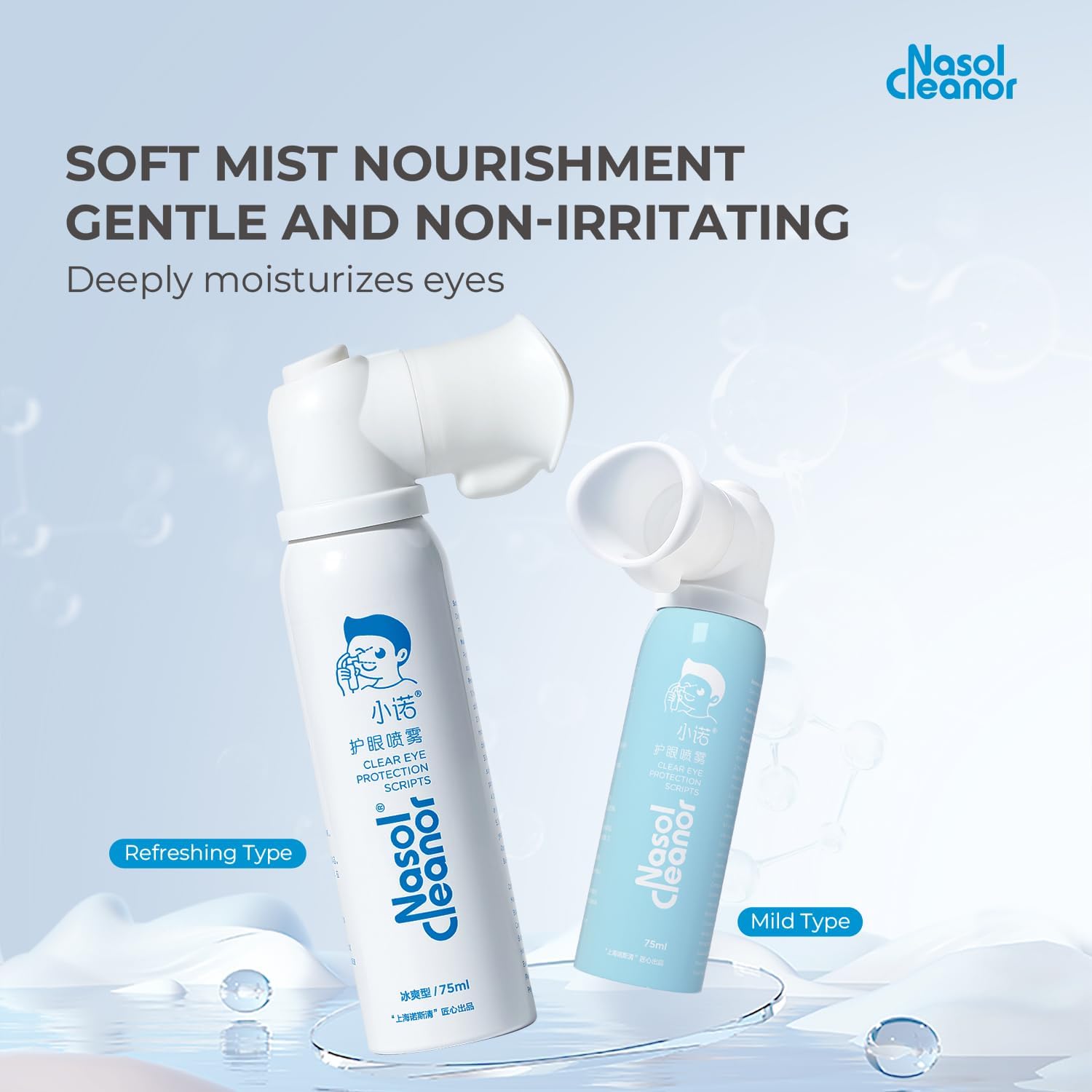 2 Pack Disposable Eye Mist Sprayer，Portable Eye Steamer for Tired Eyes and Eyelid Care，7 Natural Nutritional Components Eye Drops Steamer, Ideal for Home, Office & Travel Use, White