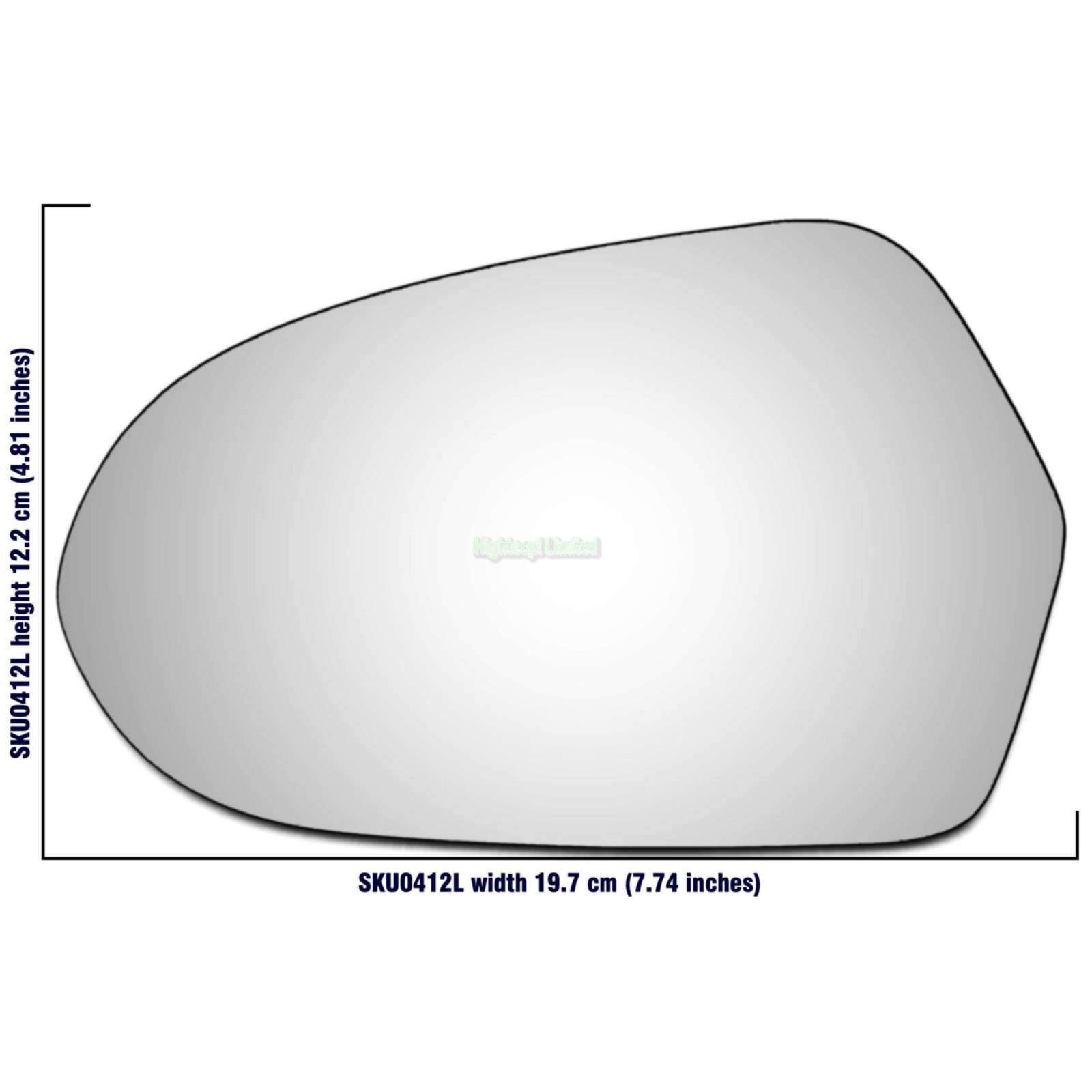 Hightecpl 412LS Left Passenger Side Convex Door Wing Mirror Glass