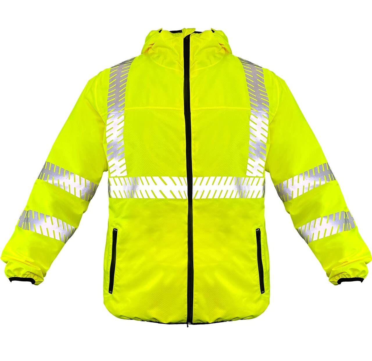 Fierce Safety RJ300G Premium Lightweight Class 3 Rain Jacket with Ripstop / Size: Medium